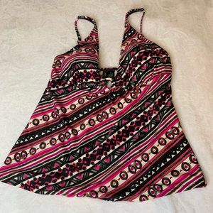 Anne Cole Women’s Swim Top Retro Pink Stripes